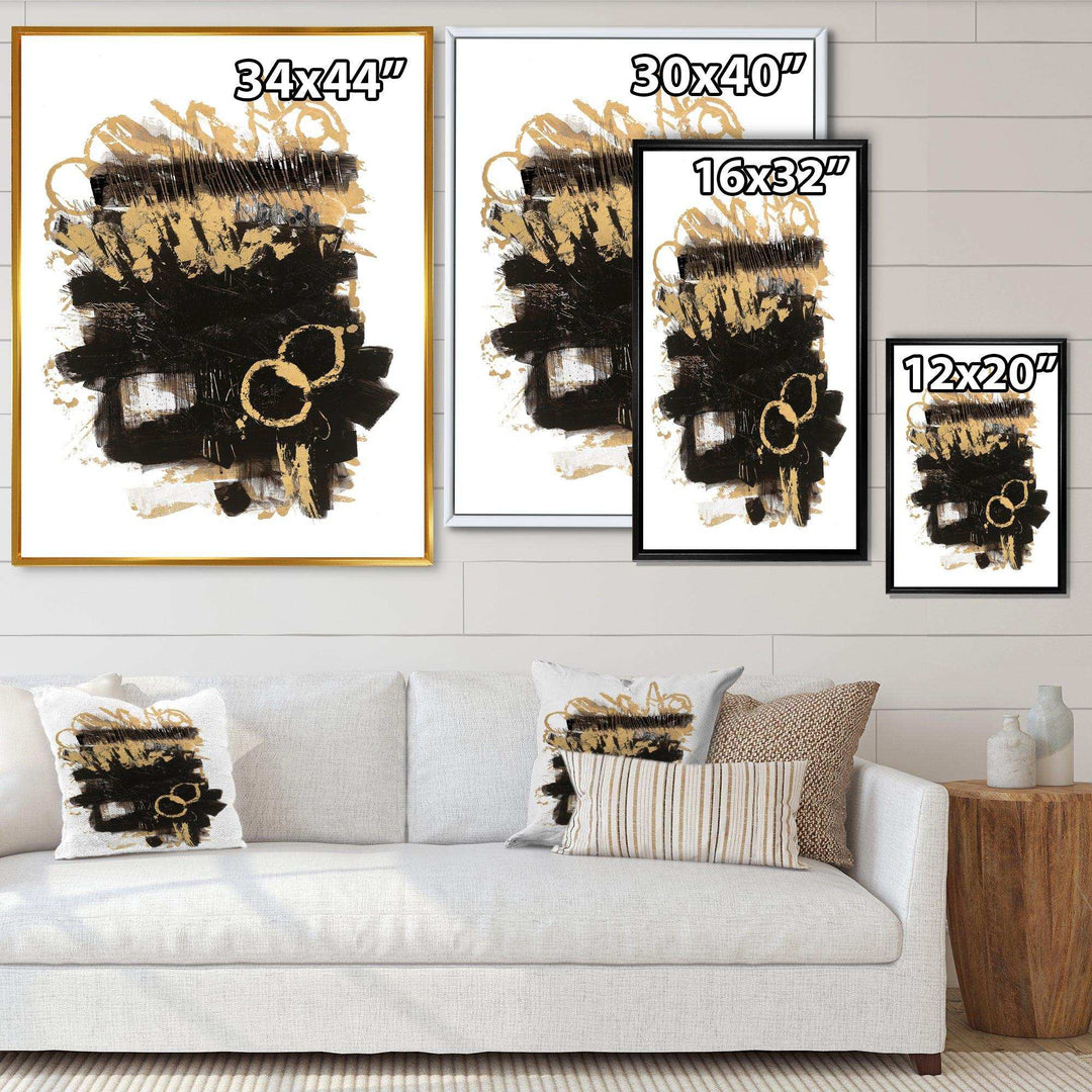 Gold and Black drift II - Modern Living Room Wall Decor