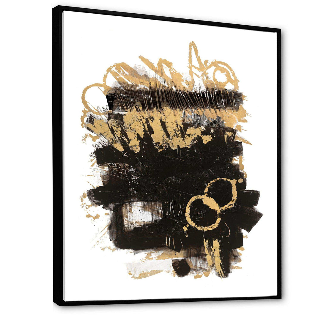 Gold and Black drift II - Modern Living Room Wall Decor