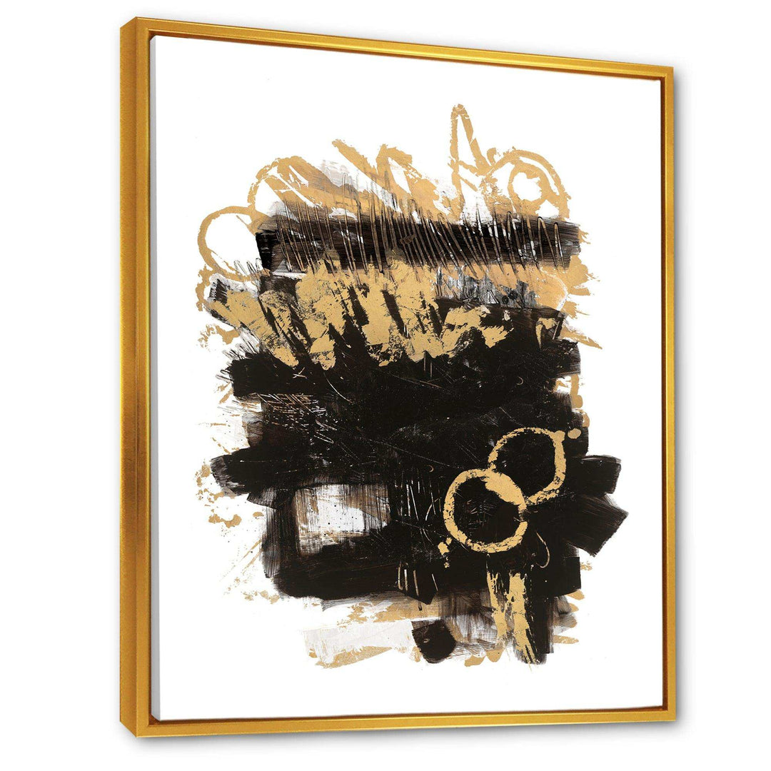 Gold and Black drift II - Modern Living Room Wall Decor