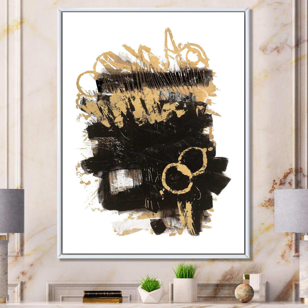 Gold and Black drift II - Modern Living Room Wall Decor