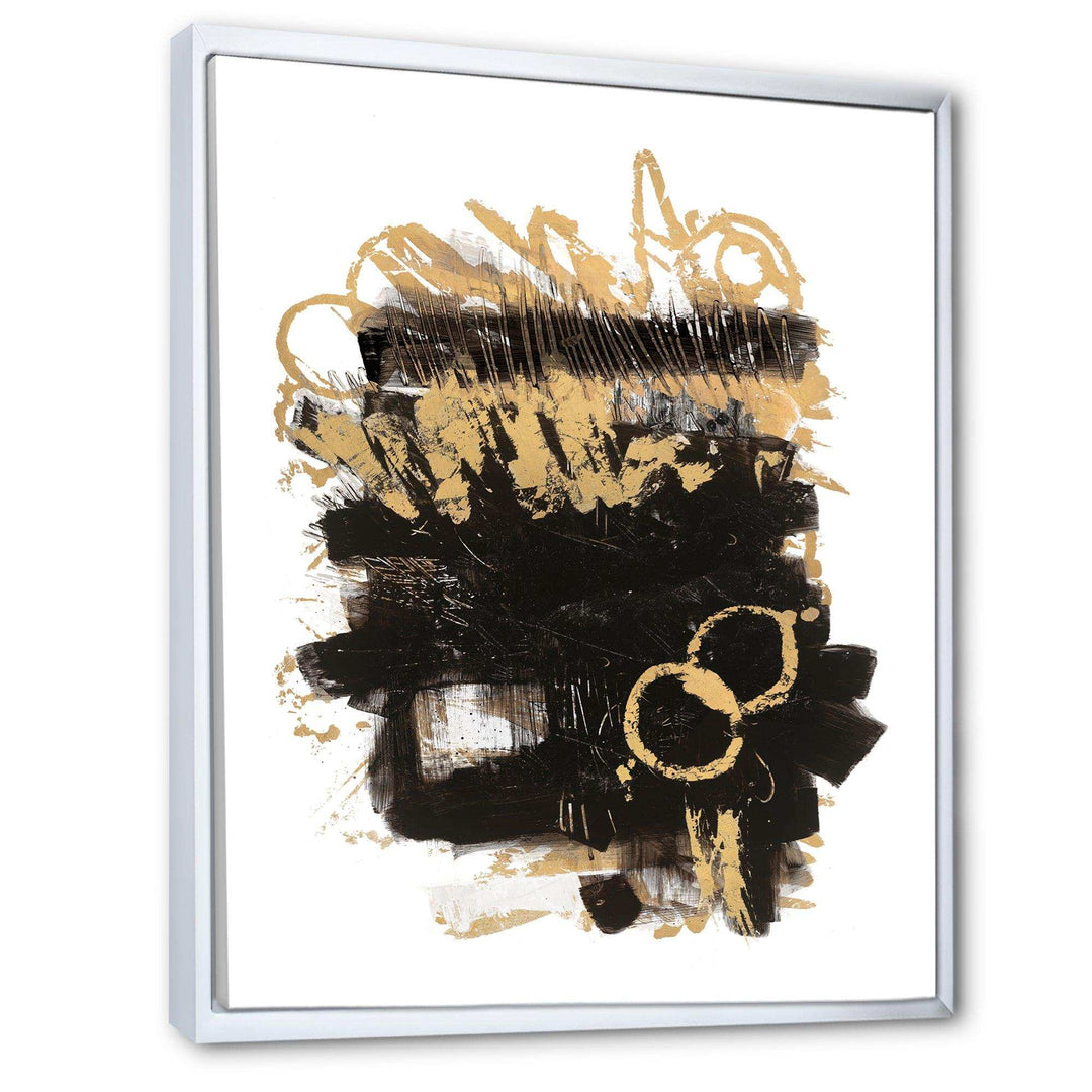 Gold and Black drift II - Modern Living Room Wall Decor