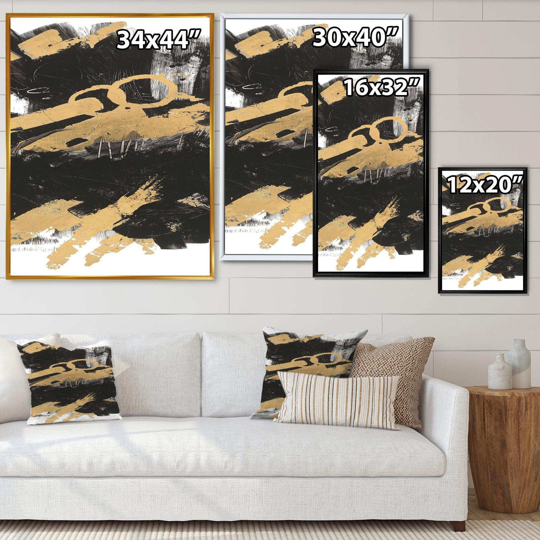 Gold and Black drift IV - Modern Living Room Wall Decor