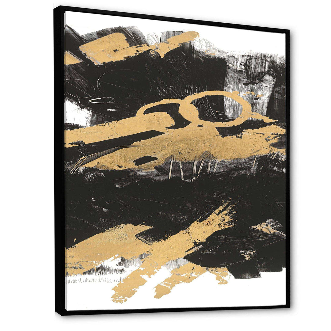 Gold and Black drift IV - Modern Living Room Wall Decor