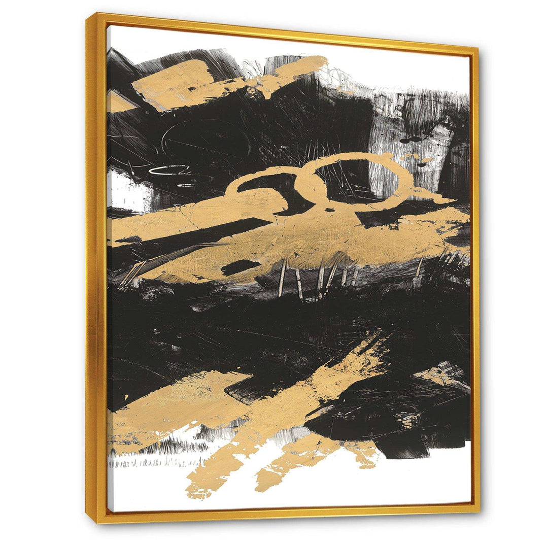 Gold and Black drift IV - Modern Living Room Wall Decor