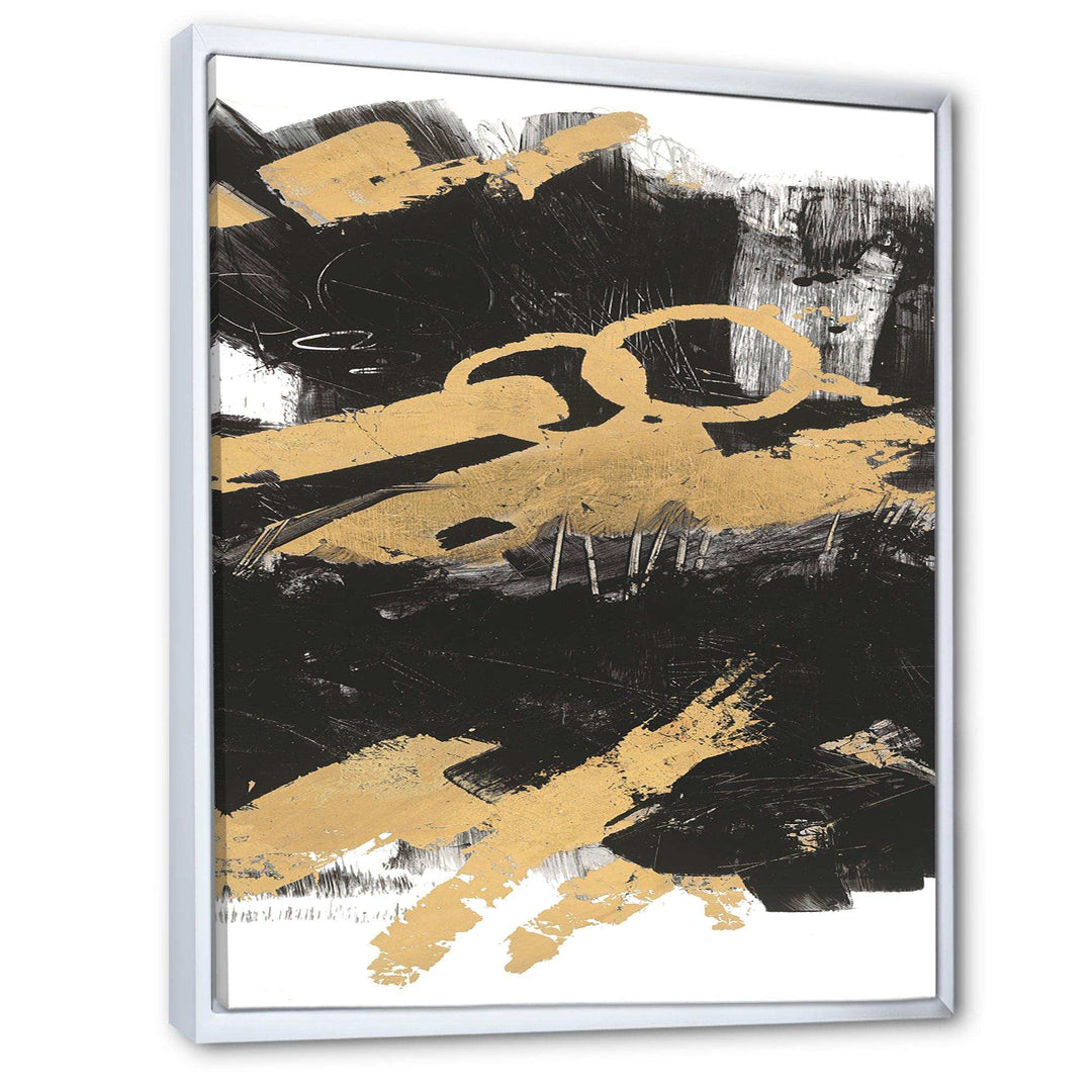 Gold and Black drift IV - Modern Living Room Wall Decor