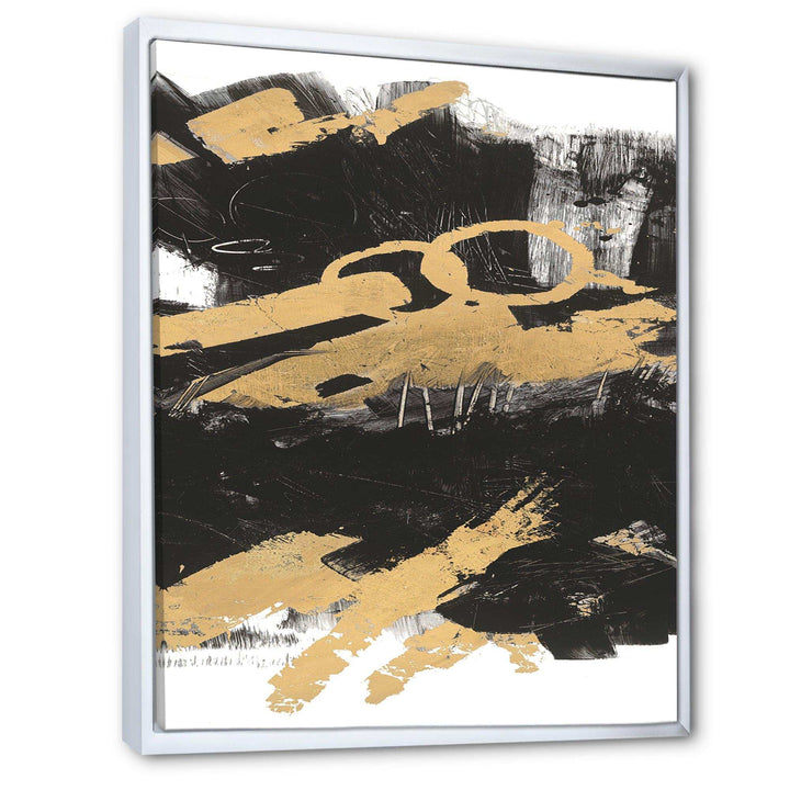 Gold and Black drift IV - Modern Living Room Wall Decor