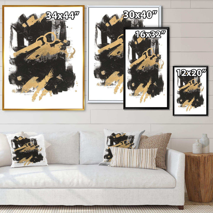 Gold and Black drift I - Modern Canvas Wall Art