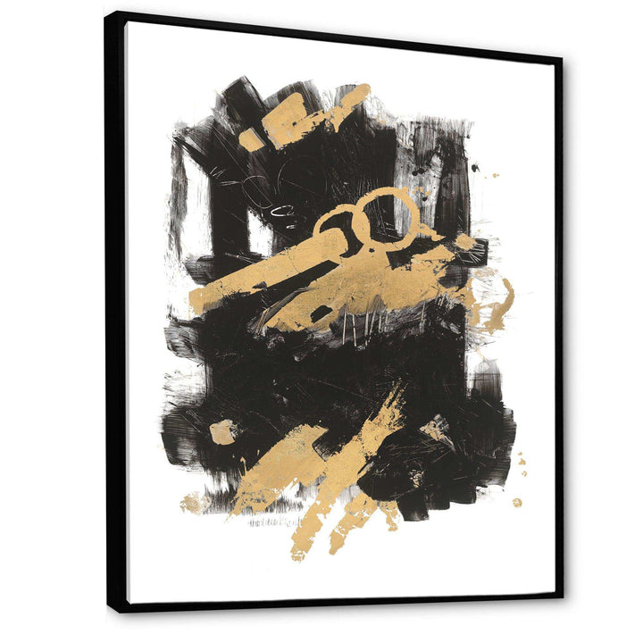 Gold and Black drift I - Modern Canvas Wall Art