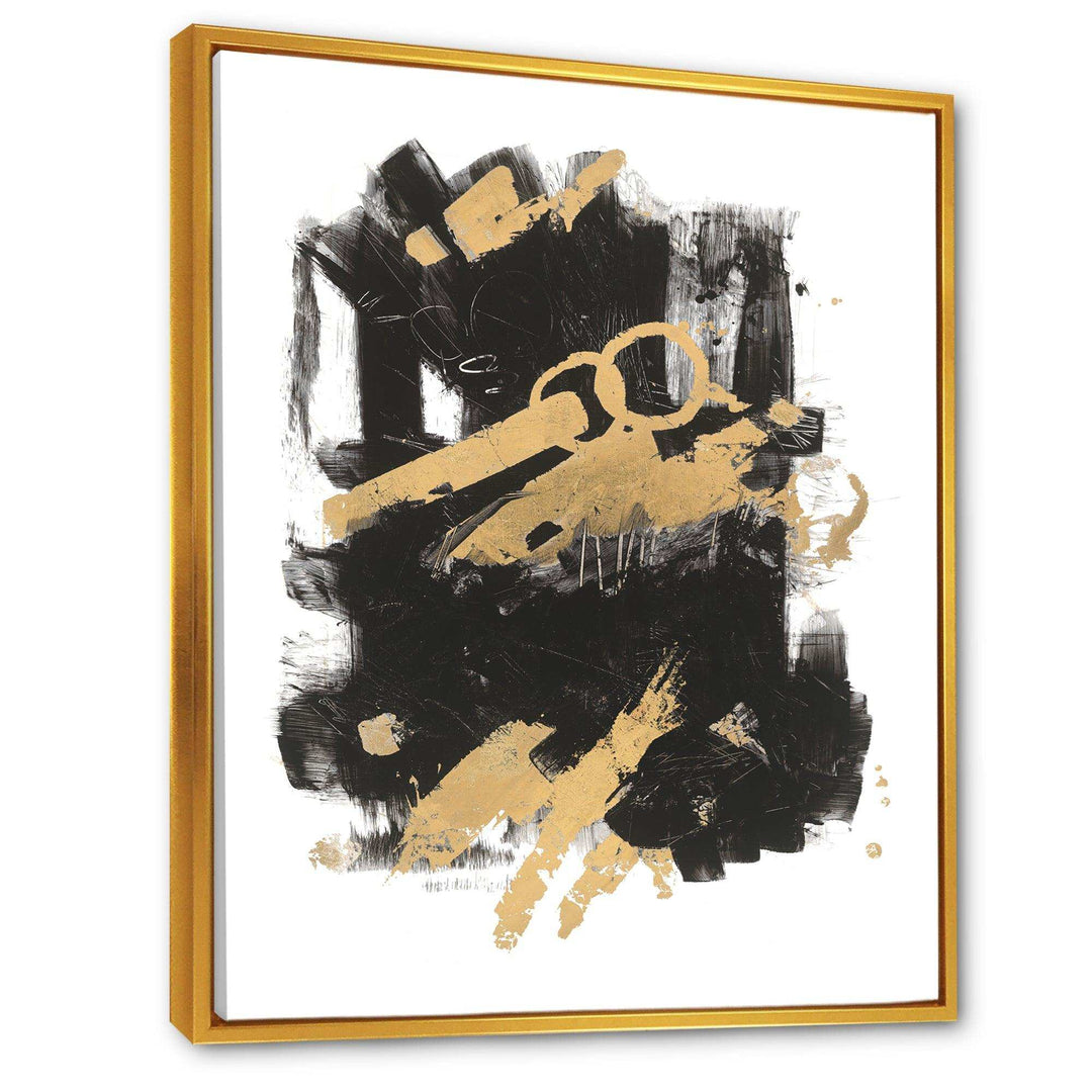 Gold and Black drift I - Modern Canvas Wall Art