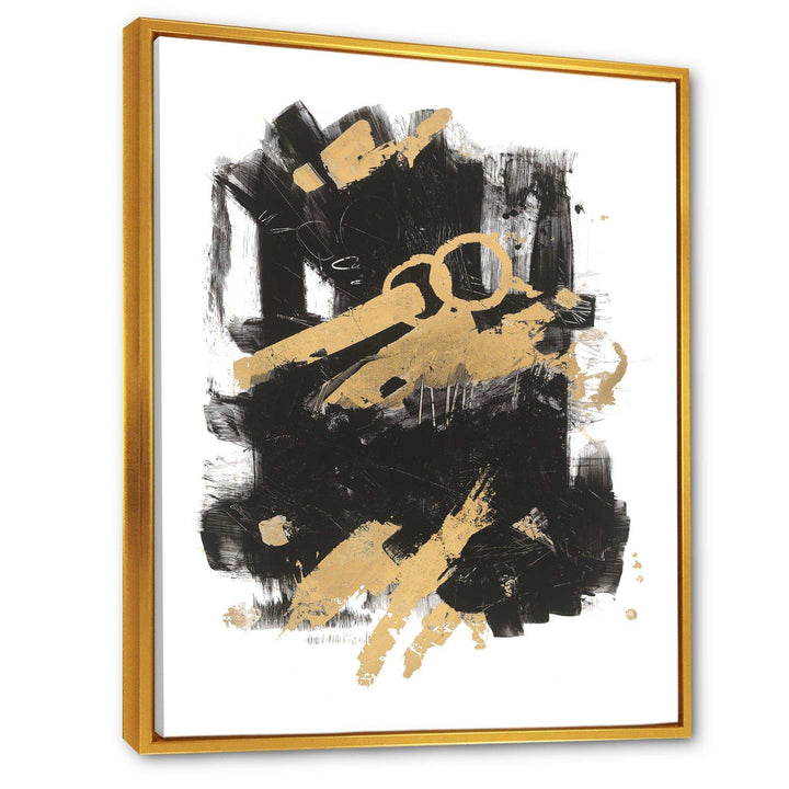 Gold and Black drift I - Modern Canvas Wall Art
