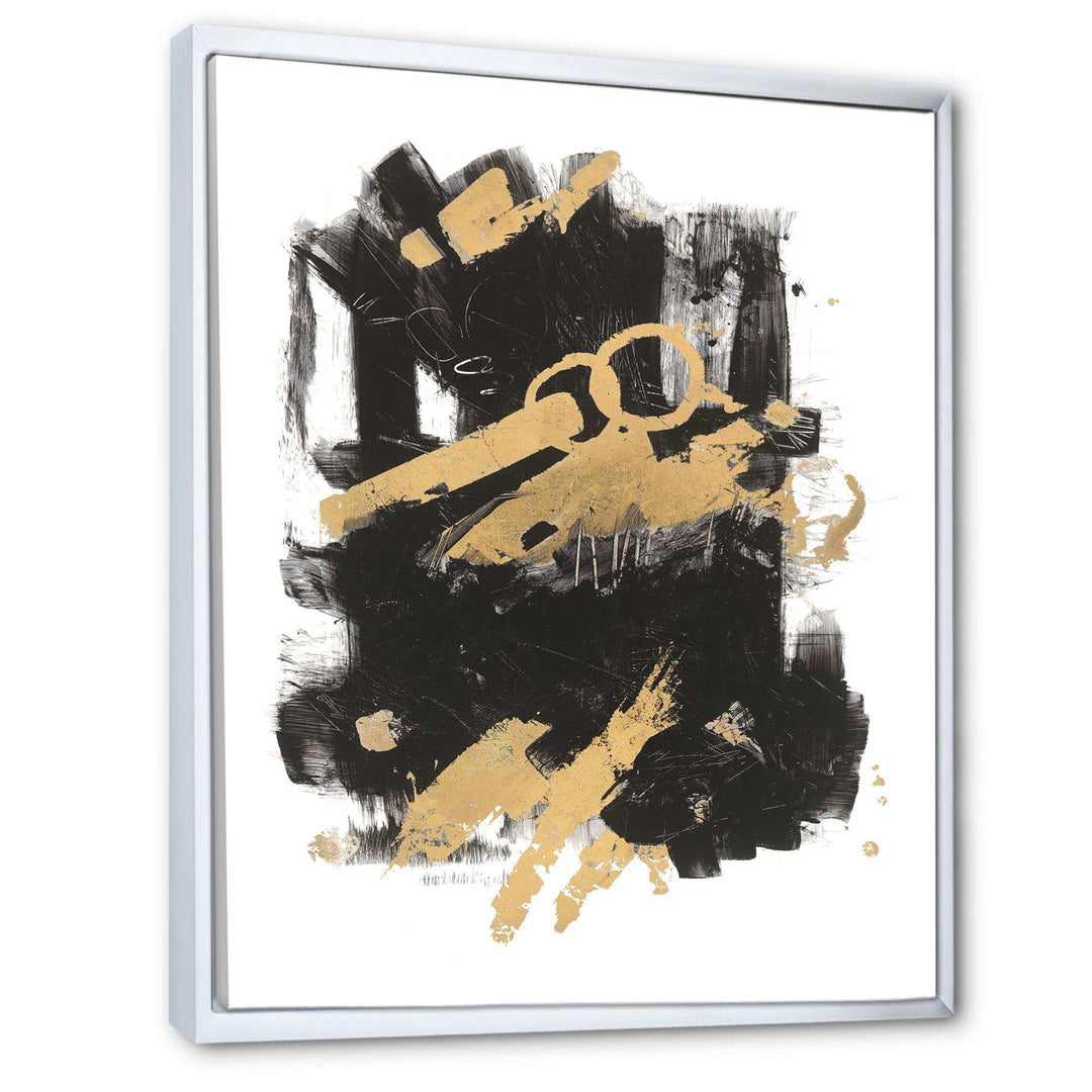Gold and Black drift I - Modern Canvas Wall Art