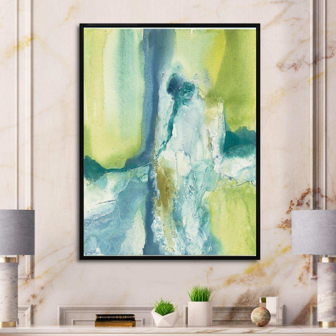 Yellow and Blue Splash - Modern Canvas Wall Art