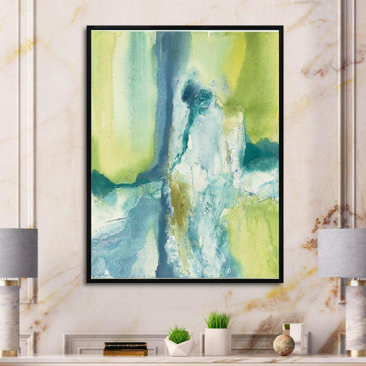 Yellow and Blue Splash - Modern Canvas Wall Art