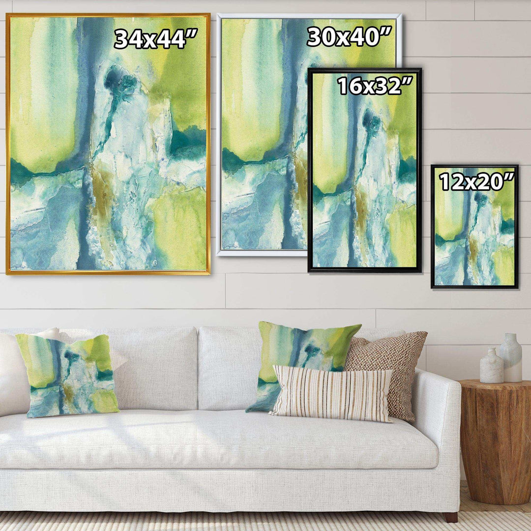 Yellow and Blue Splash - Modern Canvas Wall Art