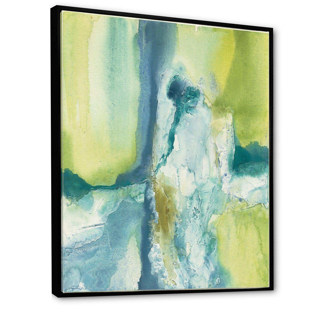Yellow and Blue Splash - Modern Canvas Wall Art