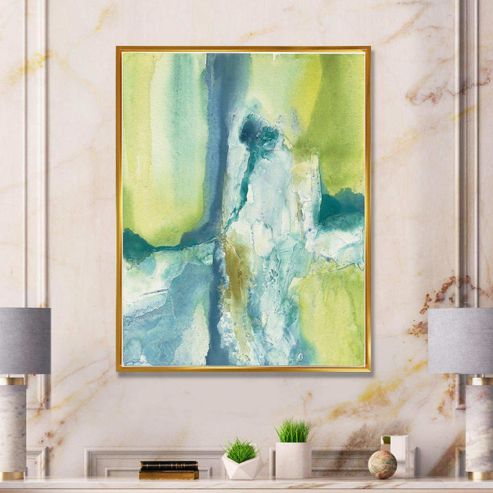 Yellow and Blue Splash - Modern Canvas Wall Art