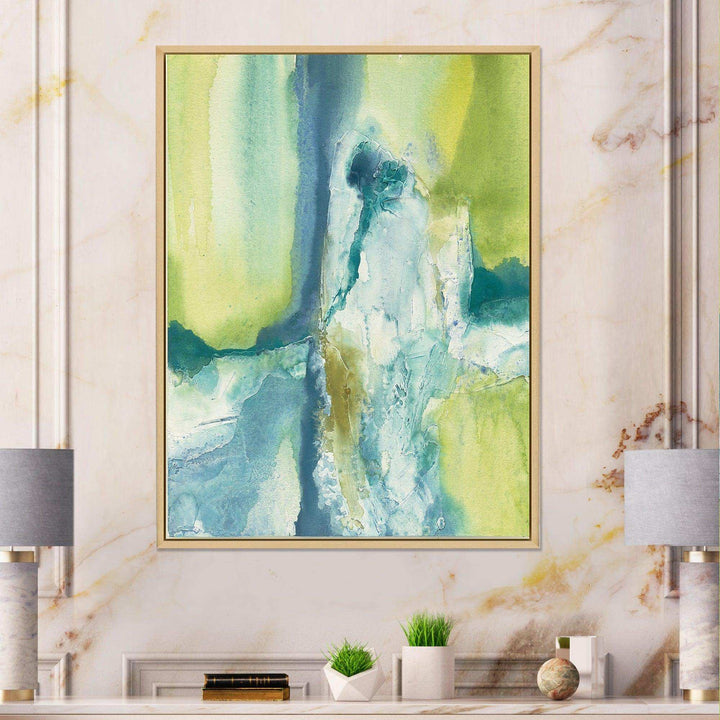 Yellow and Blue Splash - Modern Canvas Wall Art