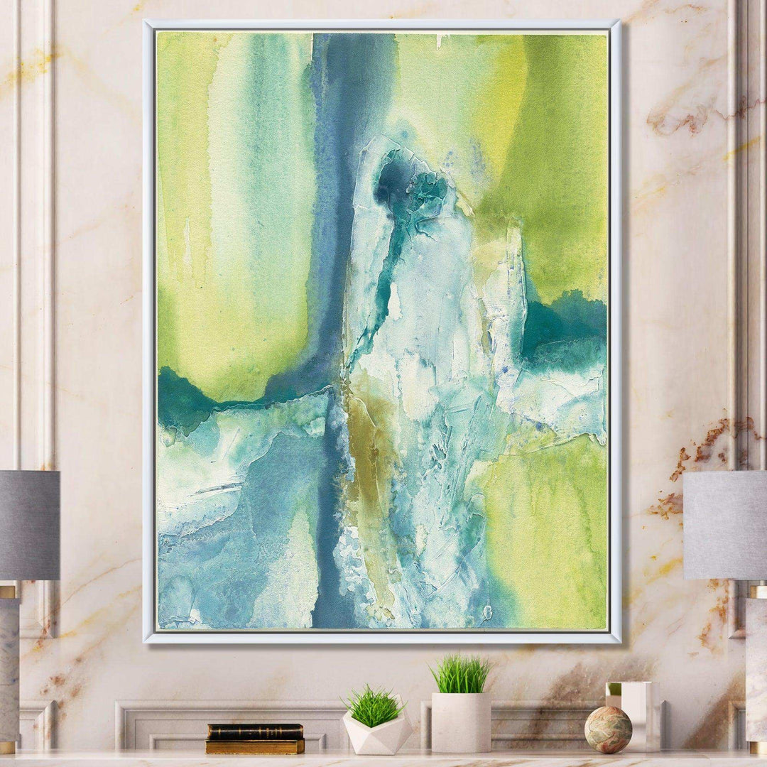 Yellow and Blue Splash - Modern Canvas Wall Art