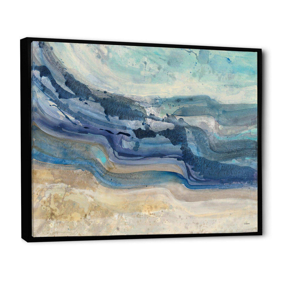 Coast Blue Sea Waves Watercolour - Nautical &amp; Coastal Canvas Wall Art