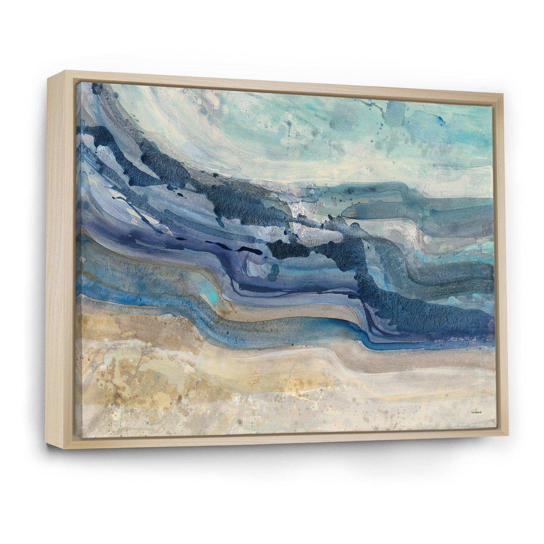 Coast Blue Sea Waves Watercolour - Nautical &amp; Coastal Canvas Wall Art