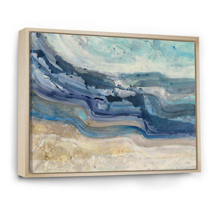 Coast Blue Sea Waves Watercolour - Nautical &amp; Coastal Canvas Wall Art