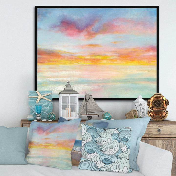 Pastel Pink And Blue Clouds - Nautical &amp; Coastal Wall Art Prints