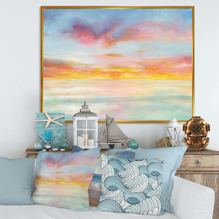 Pastel Pink And Blue Clouds - Nautical &amp; Coastal Wall Art Prints