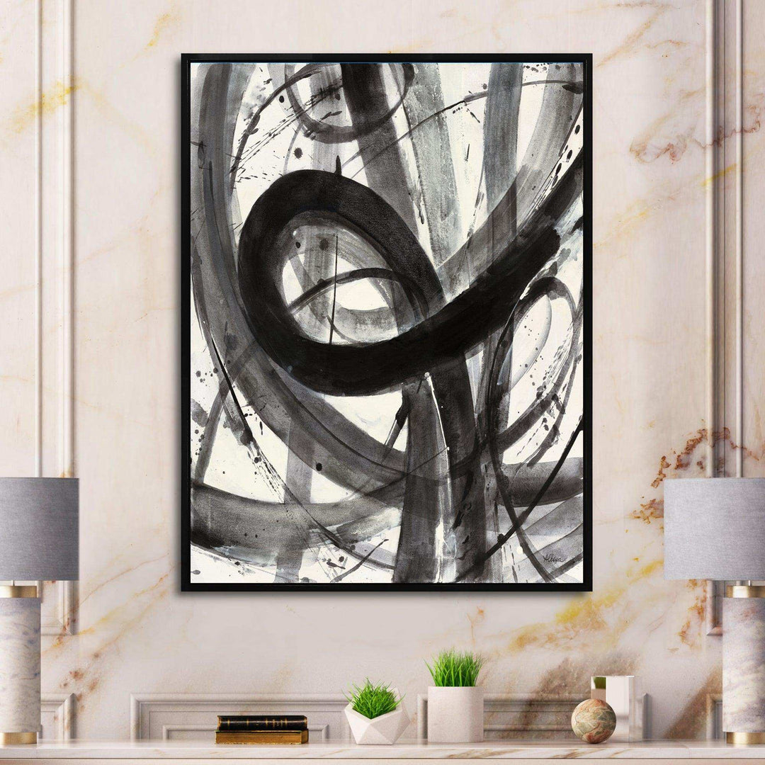 Black and White Minimalistic Painting - Modern Canvas Wall Art