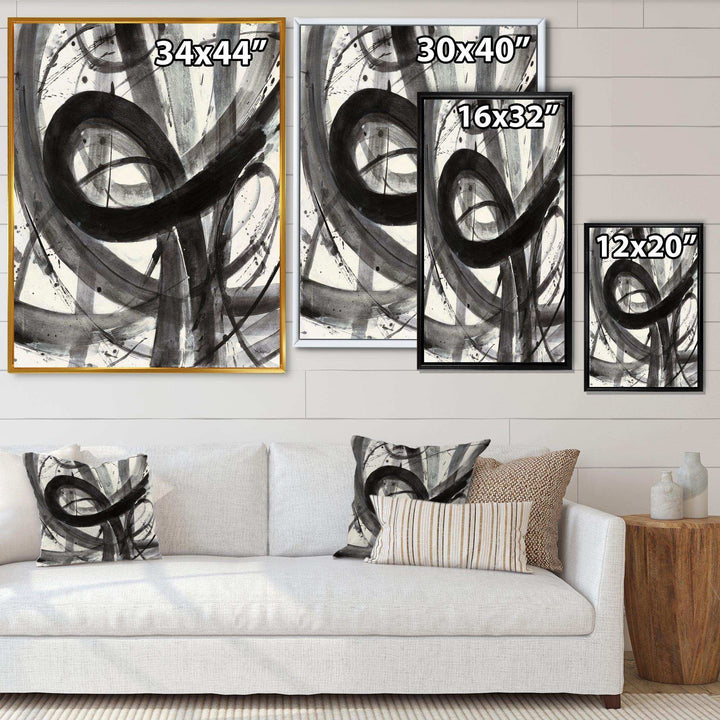 Black and White Minimalistic Painting - Modern Canvas Wall Art