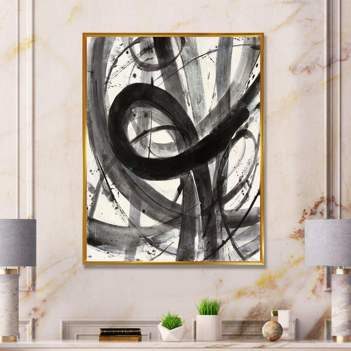 Black and White Minimalistic Painting - Modern Canvas Wall Art