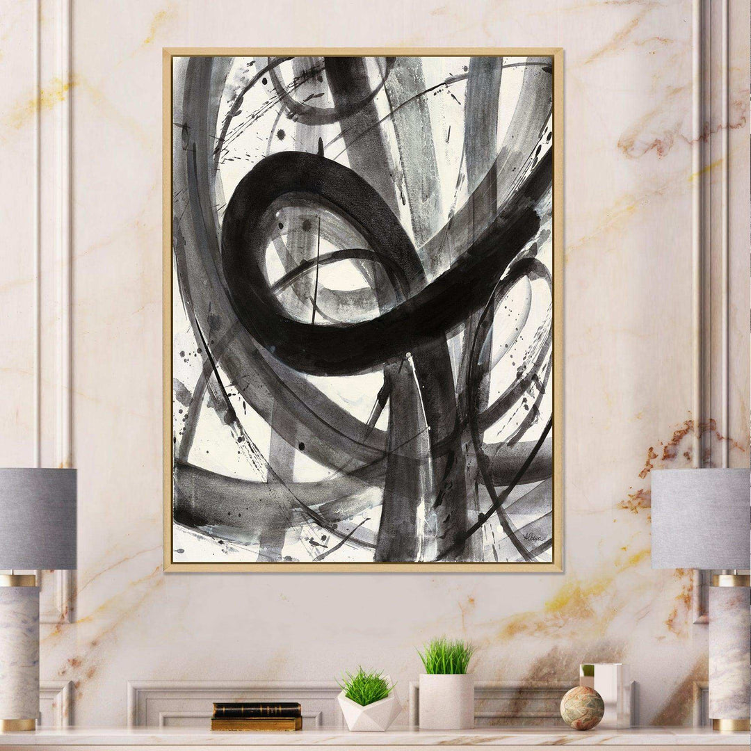 Black and White Minimalistic Painting - Modern Canvas Wall Art
