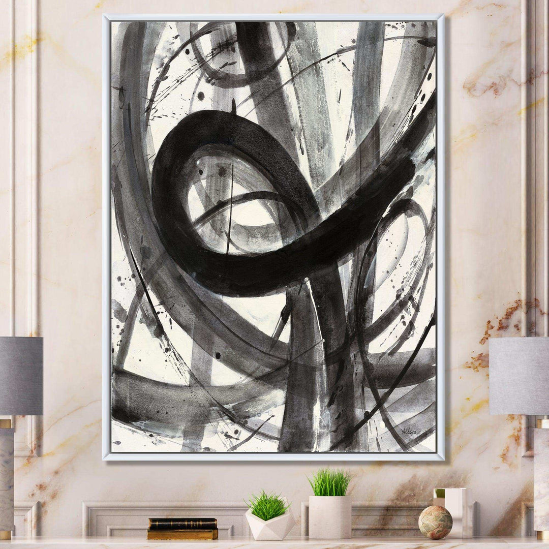 Black and White Minimalistic Painting - Modern Canvas Wall Art