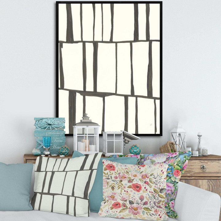 minimalist black and white I - Mid-Century Modern Living Room Wall Decor