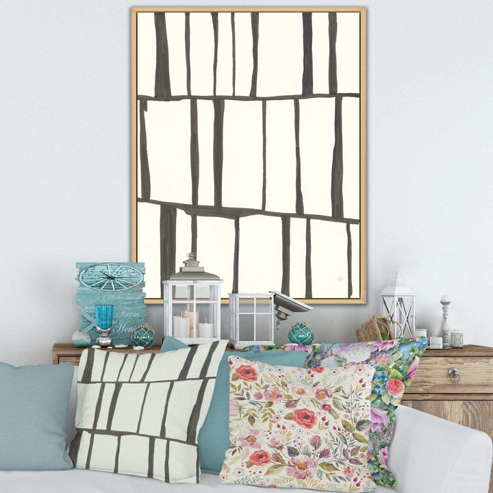 minimalist black and white I - Mid-Century Modern Living Room Wall Decor