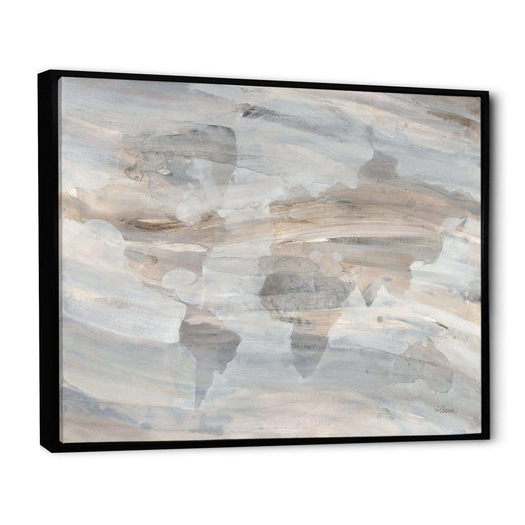 Misty World Map - Traditional Canvas Wall Art