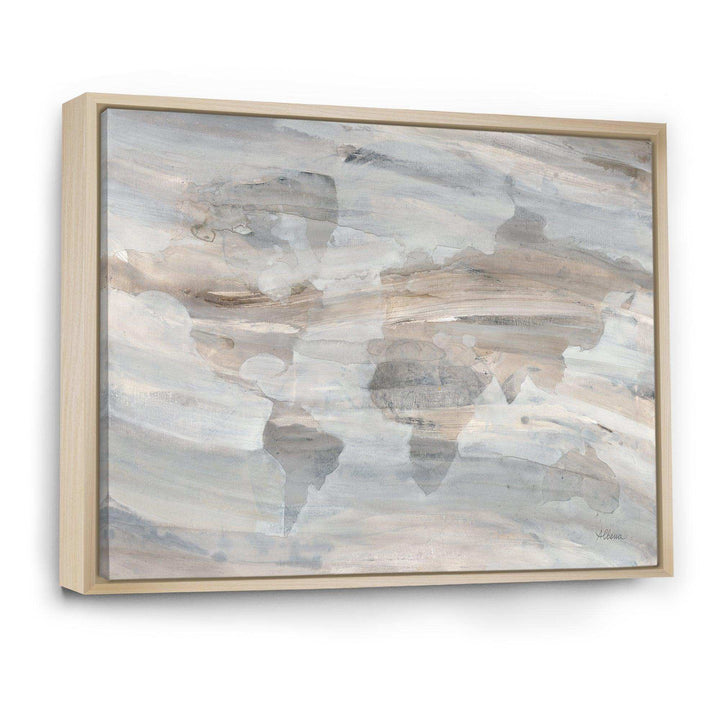 Misty World Map - Traditional Canvas Wall Art