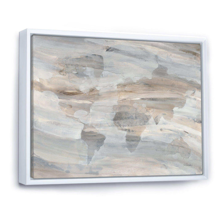 Misty World Map - Traditional Canvas Wall Art
