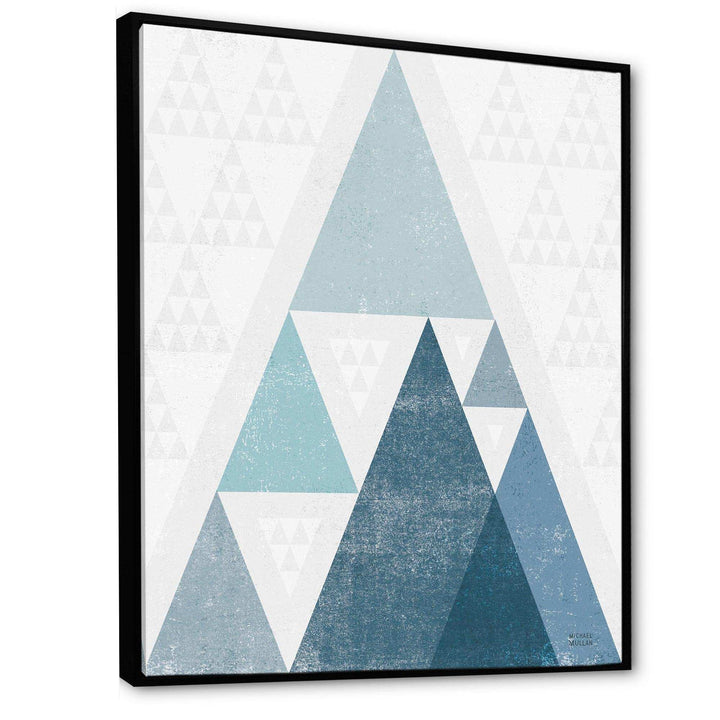 minimal Triangles III Blue - Mid-Century Modern Living Room Wall Decor