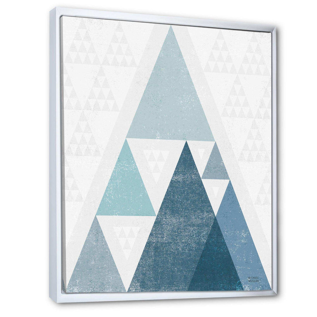 minimal Triangles III Blue - Mid-Century Modern Living Room Wall Decor