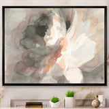 Abstract Peony Grey Framed Canvas Vibrant Black - 1.5" Thick