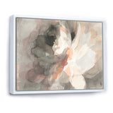 Abstract Peony Grey Framed Canvas Matte White - 1.5" Thick