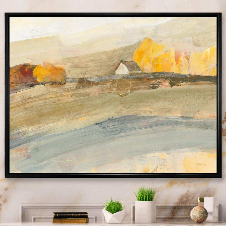 Orange Brown Farm House - Farmhouse Bedroom Wall Art