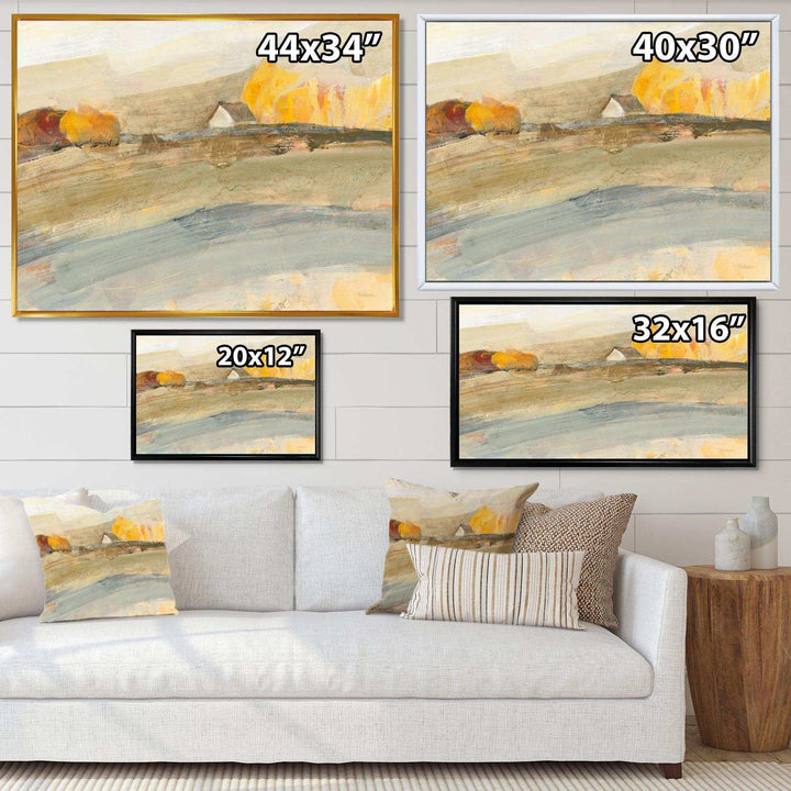 Orange Brown Farm House - Farmhouse Bedroom Wall Art