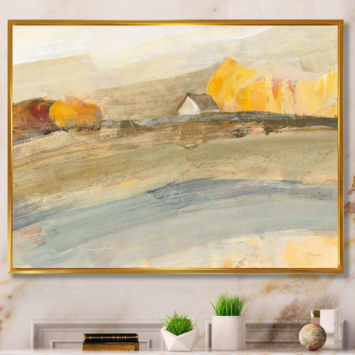 Orange Brown Farm House - Farmhouse Bedroom Wall Art