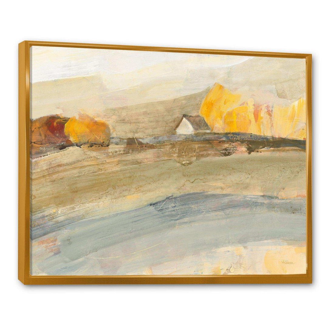 Orange Brown Farm House - Farmhouse Bedroom Wall Art