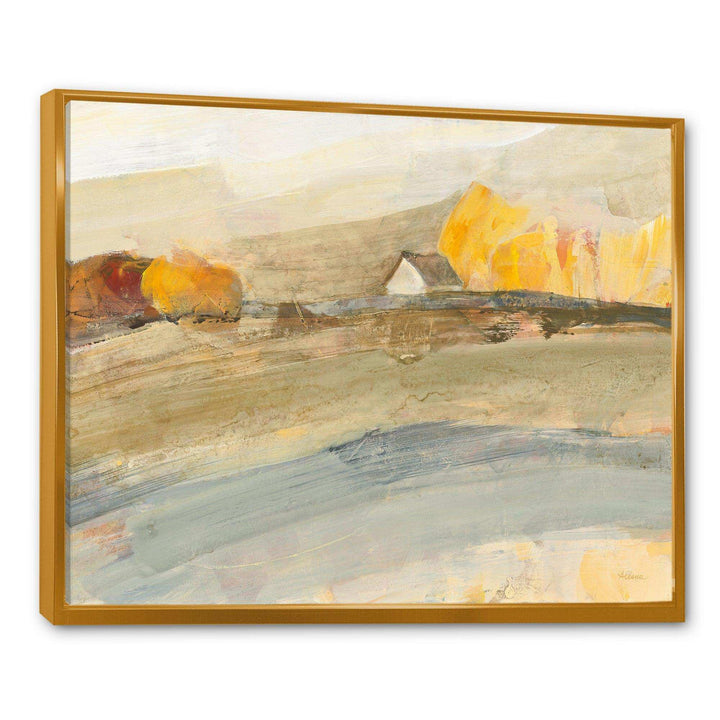 Orange Brown Farm House - Farmhouse Bedroom Wall Art