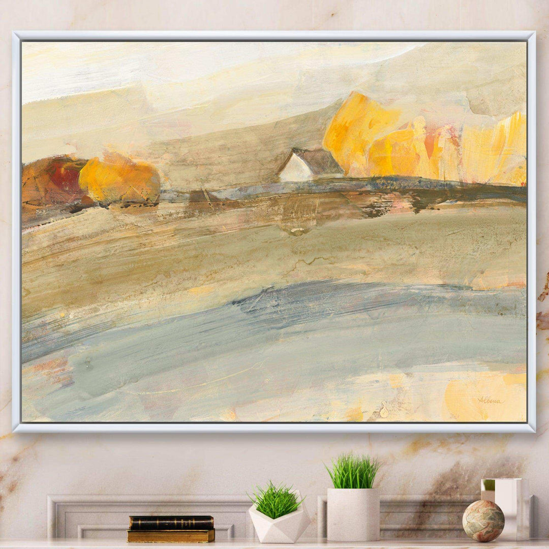 Orange Brown Farm House - Farmhouse Bedroom Wall Art