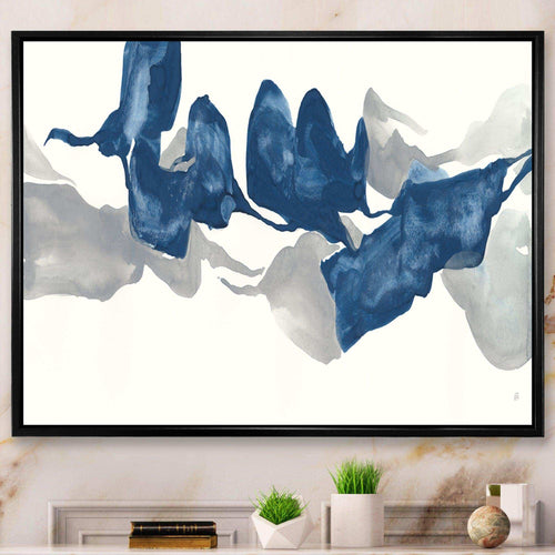 Gouache Sapphire on Gray - Modern Living Room Wall Decor