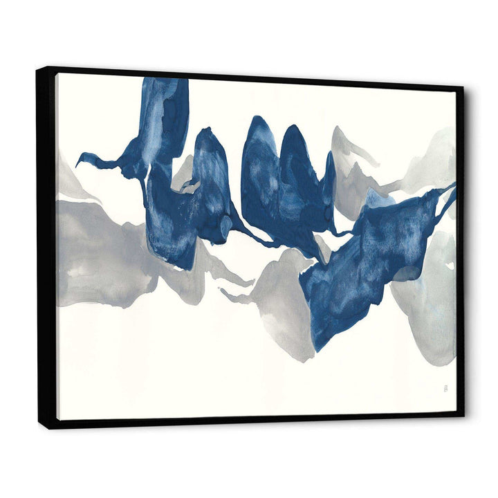 Gouache Sapphire on Gray - Modern Living Room Wall Decor