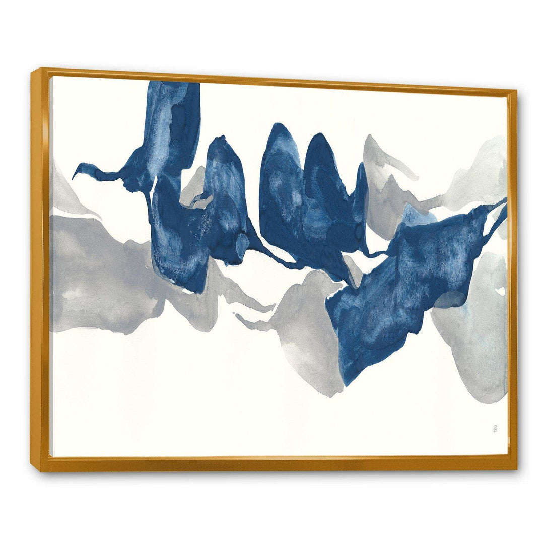 Gouache Sapphire on Gray - Modern Living Room Wall Decor